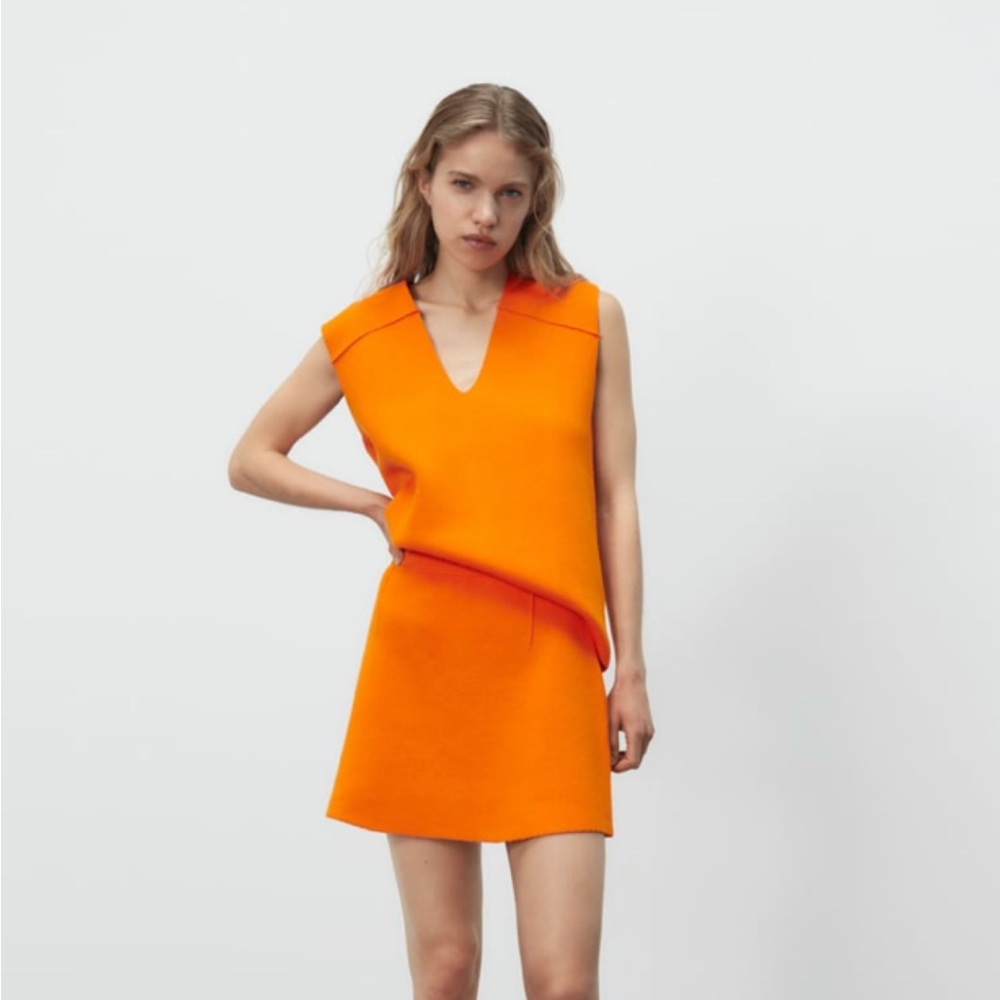 Zara orange sweater set